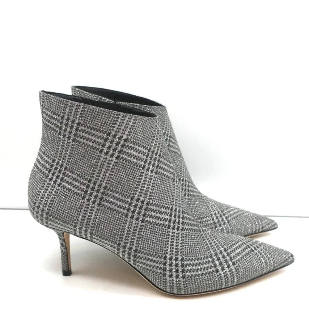 Jimmy Choo Marinda 65 Ankle Boots Silver Glitter Prince of Stars Size 37 NEW - Picture 3 of 10